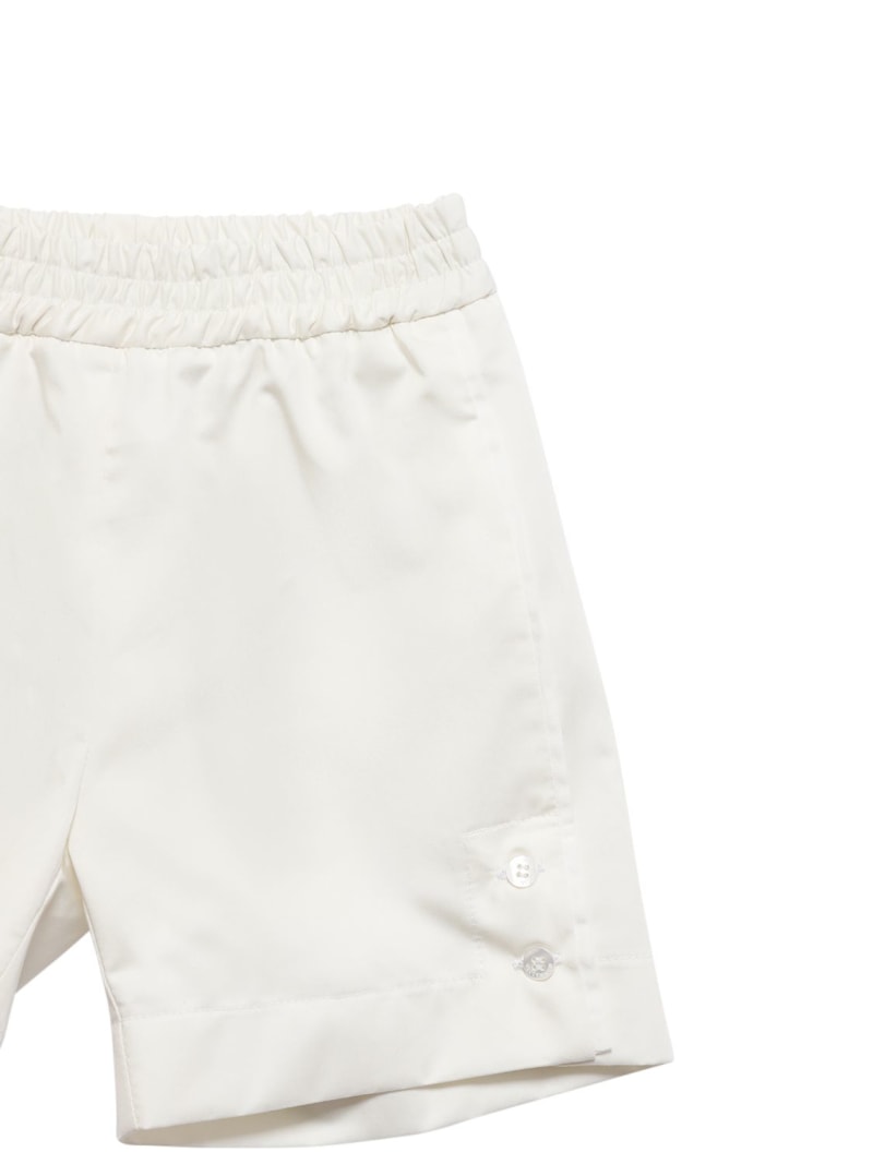 Ivory Shorts Set With Bow Tie