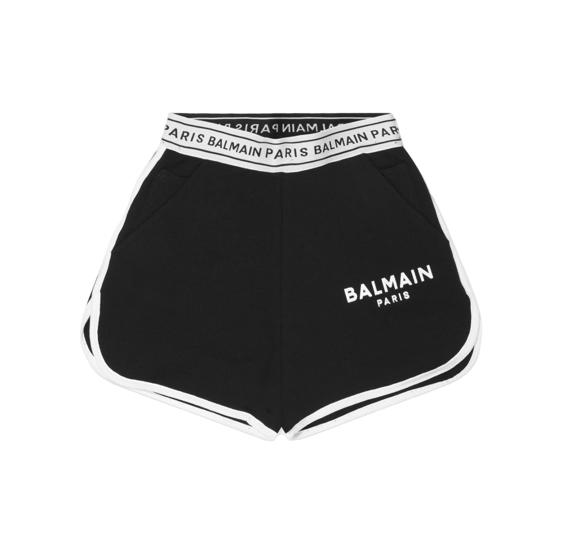 White Cotton Logo Shorts