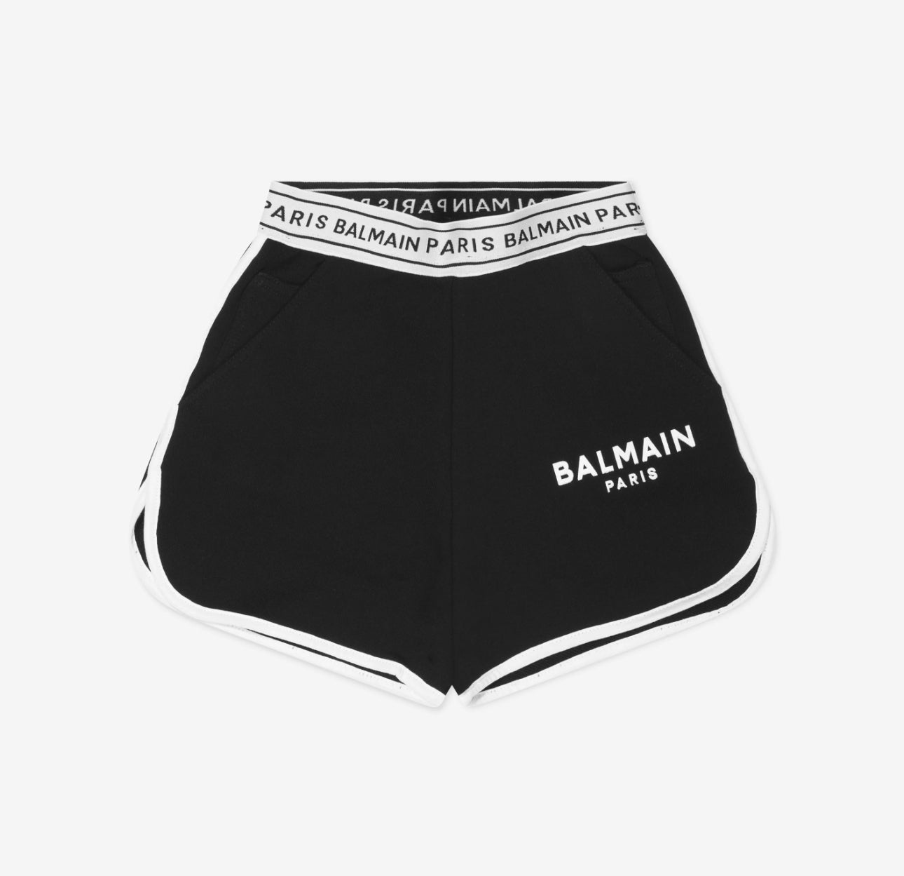 White Cotton Logo Shorts