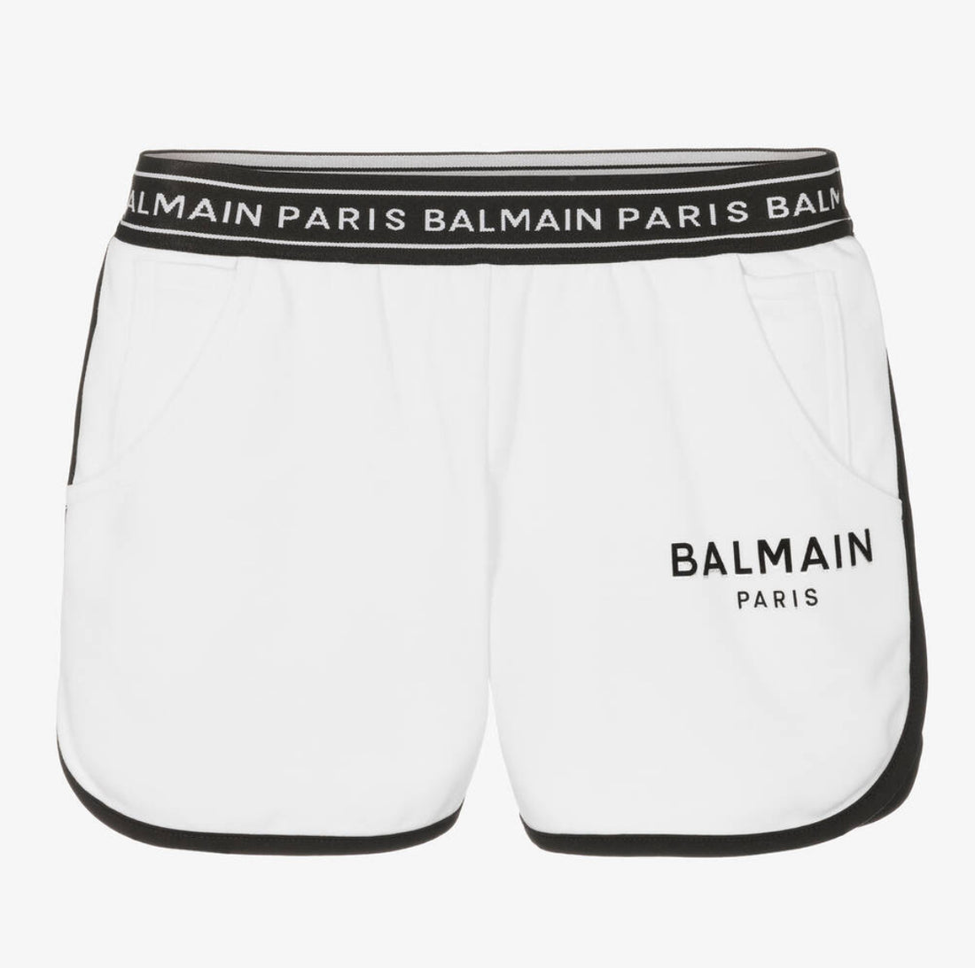 White Cotton Logo Shorts