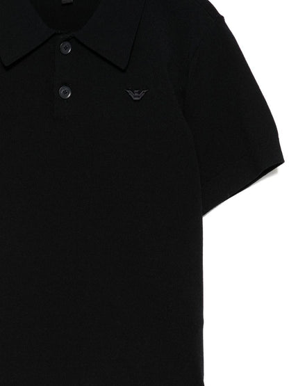 Navy Cotton Short Sleeve T-Shirt with Ribbed Cuffs