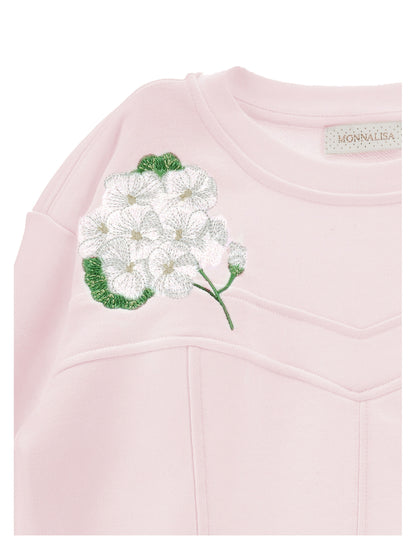 Floral Bustier Shiny Fleece Monnalisa