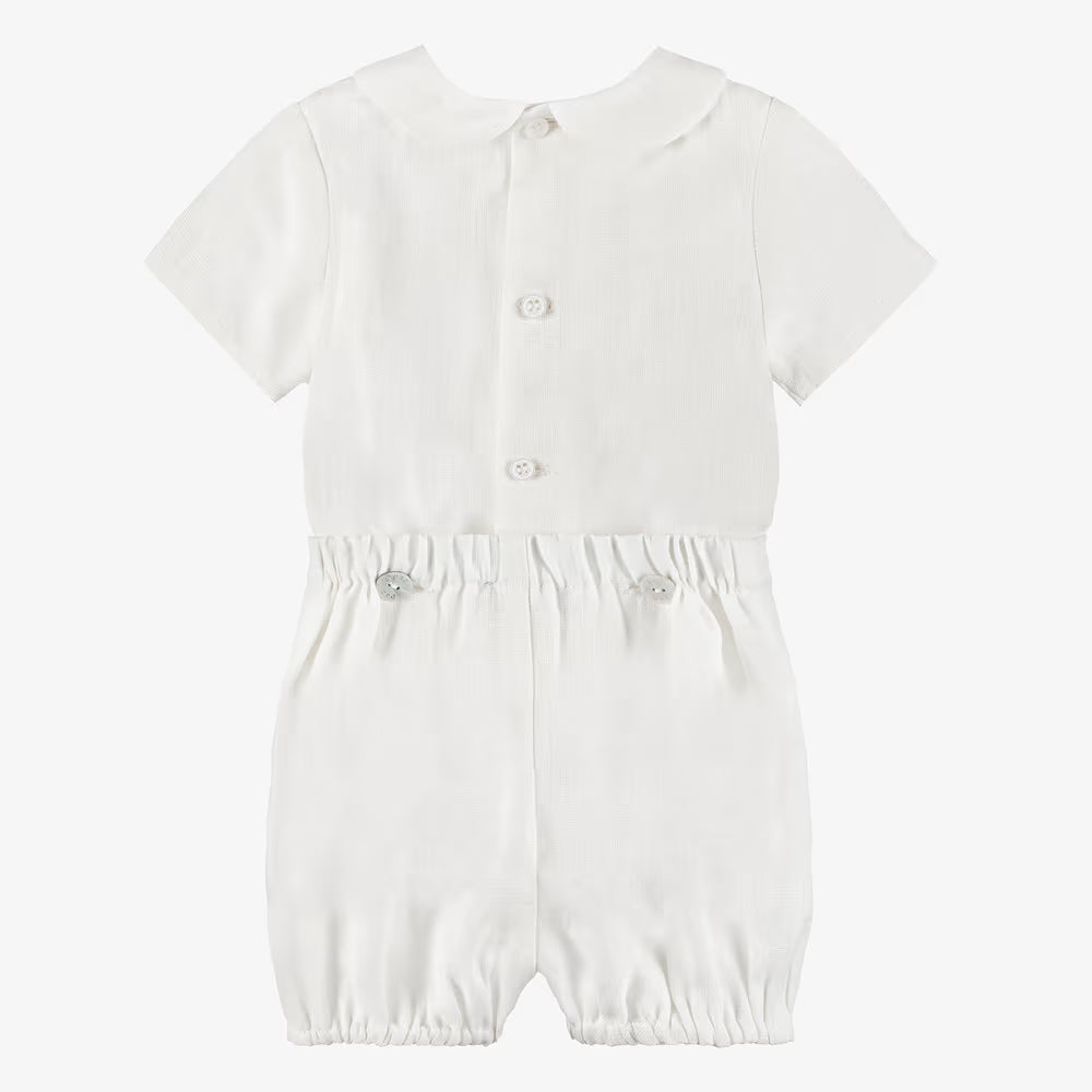 Woven Newborn Blouse and Shorts Set in Cream Paz Rodriguez