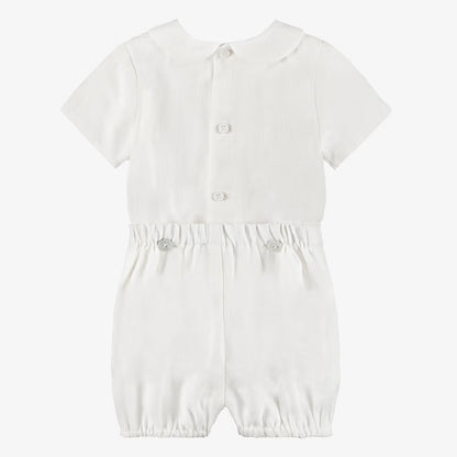 Woven Newborn Blouse and Shorts Set in Cream Paz Rodriguez