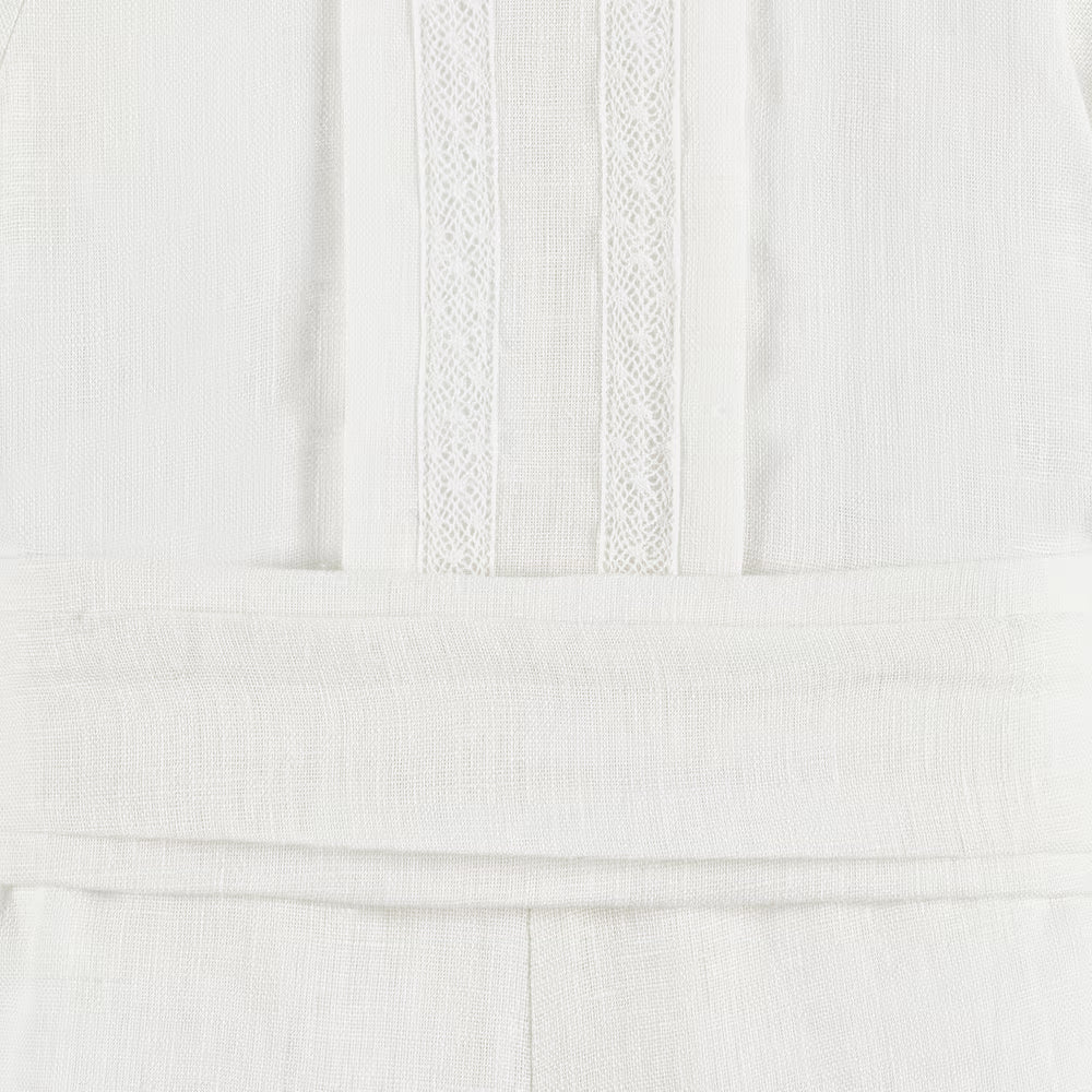 Woven Newborn Blouse and Shorts Set in Cream Paz Rodriguez