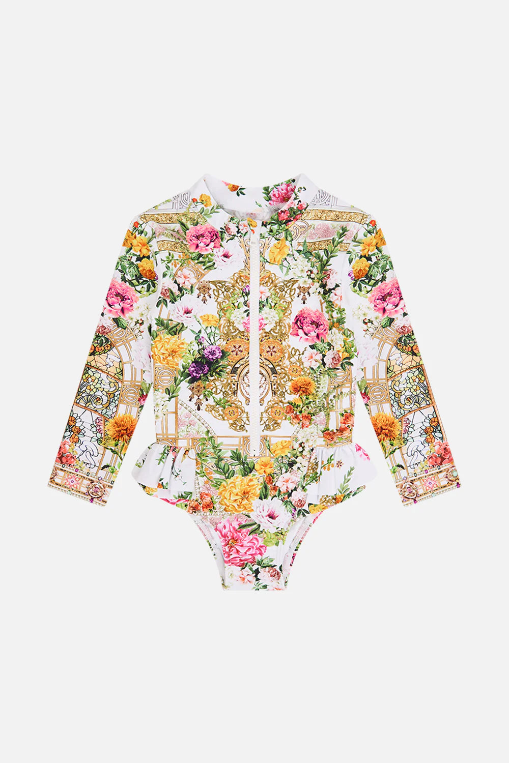 Egyptian Rose Frill Zip Paddlesuit