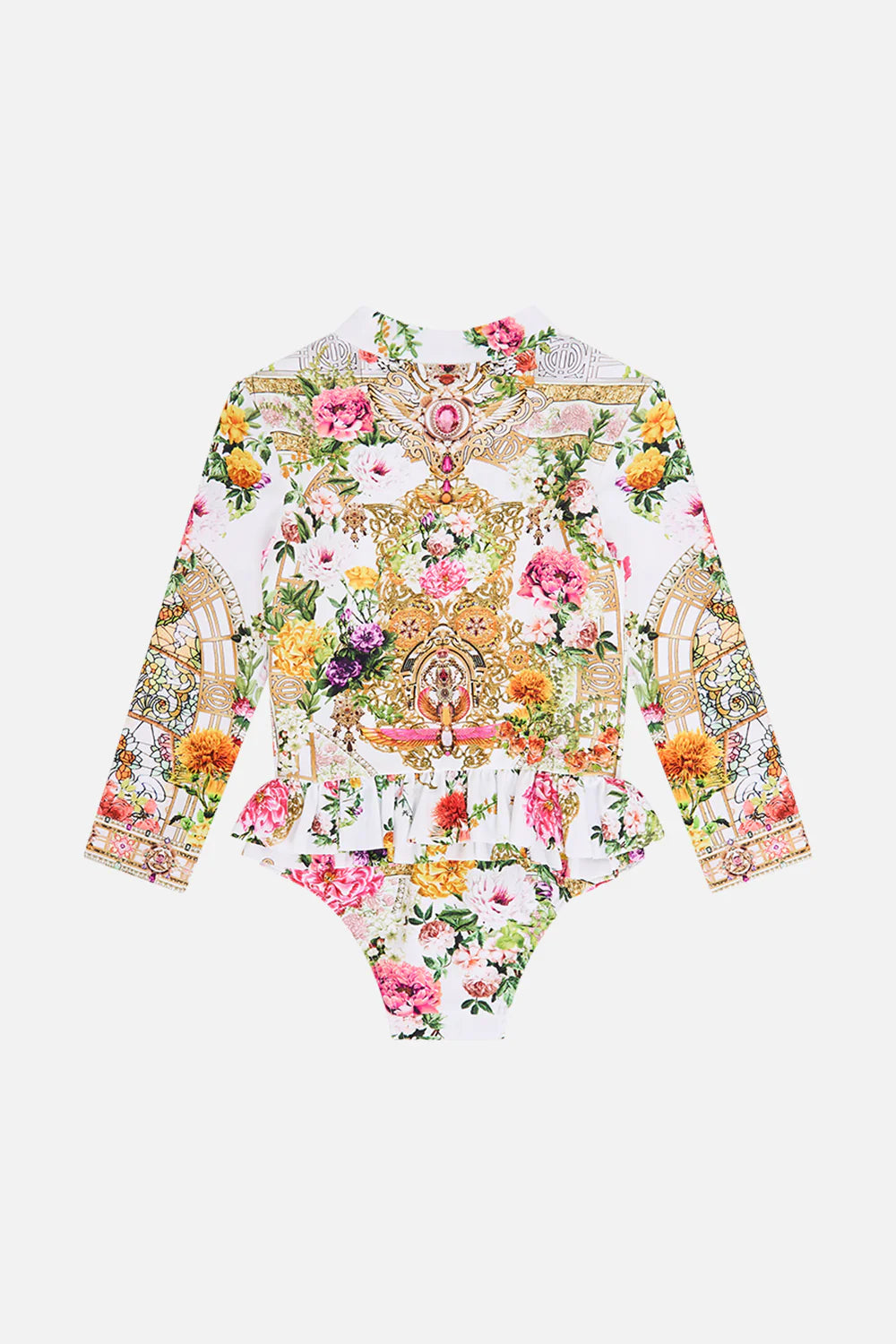 Egyptian Rose Frill Zip Paddlesuit