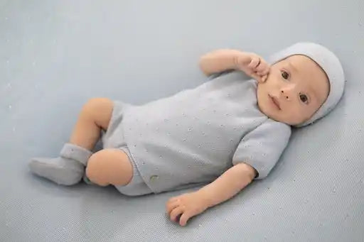 Set Knit Newborn Sweater And Leggins Pastel Blue Paz Rodriguez