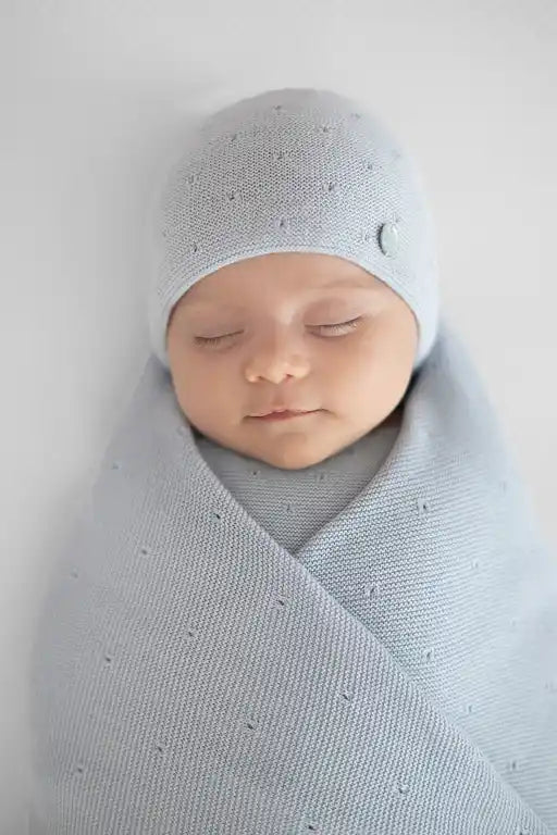 Set Knit Newborn Sweater and Leggings And Hat in Sky Blue Paz Rodriguez