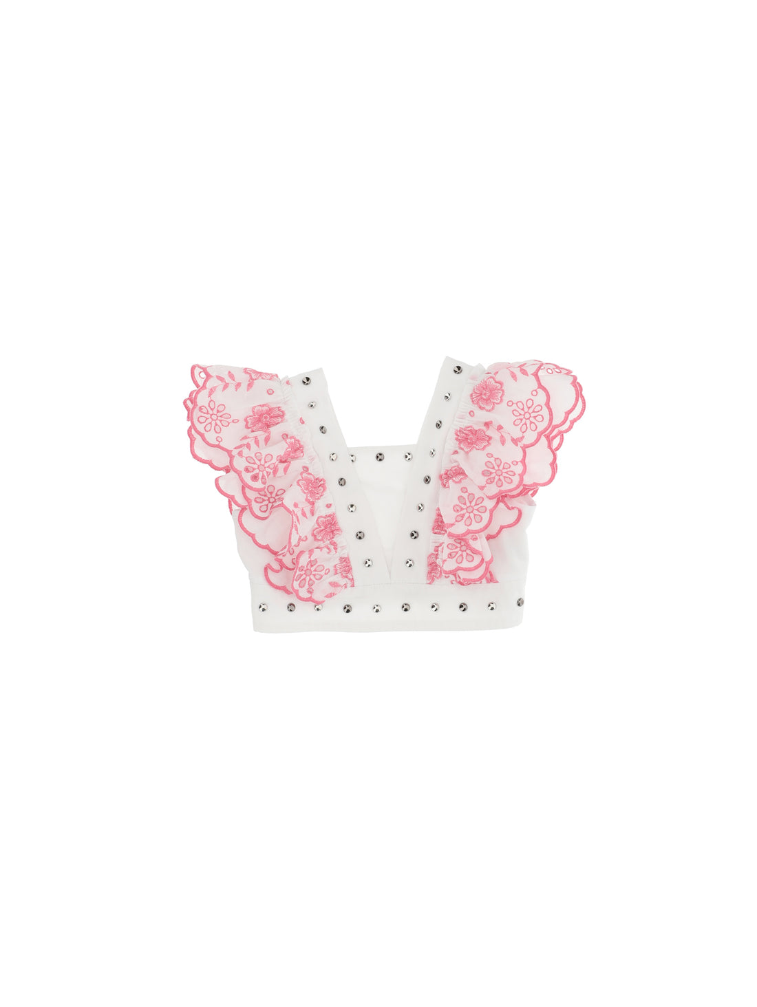 Broderie anglaise top with studs