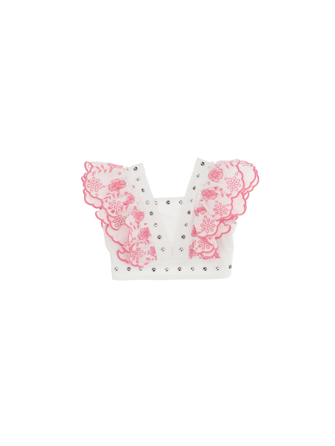 Monnalisa Broderie anglaise top with studs