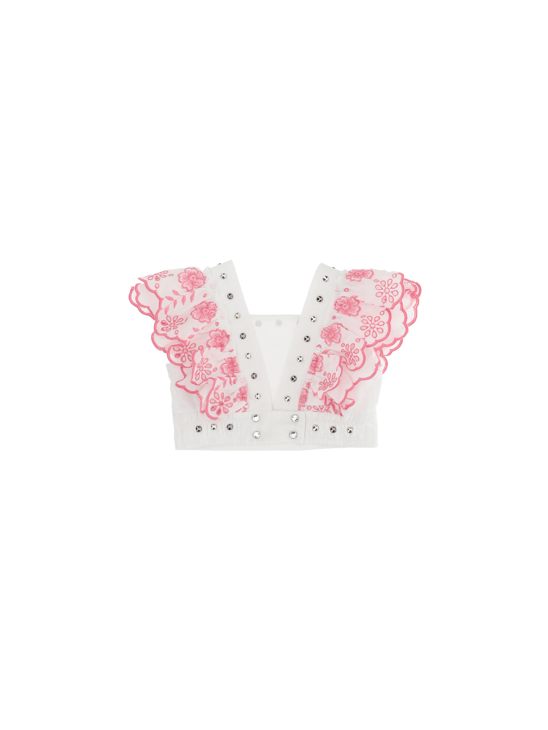Broderie anglaise top with studs