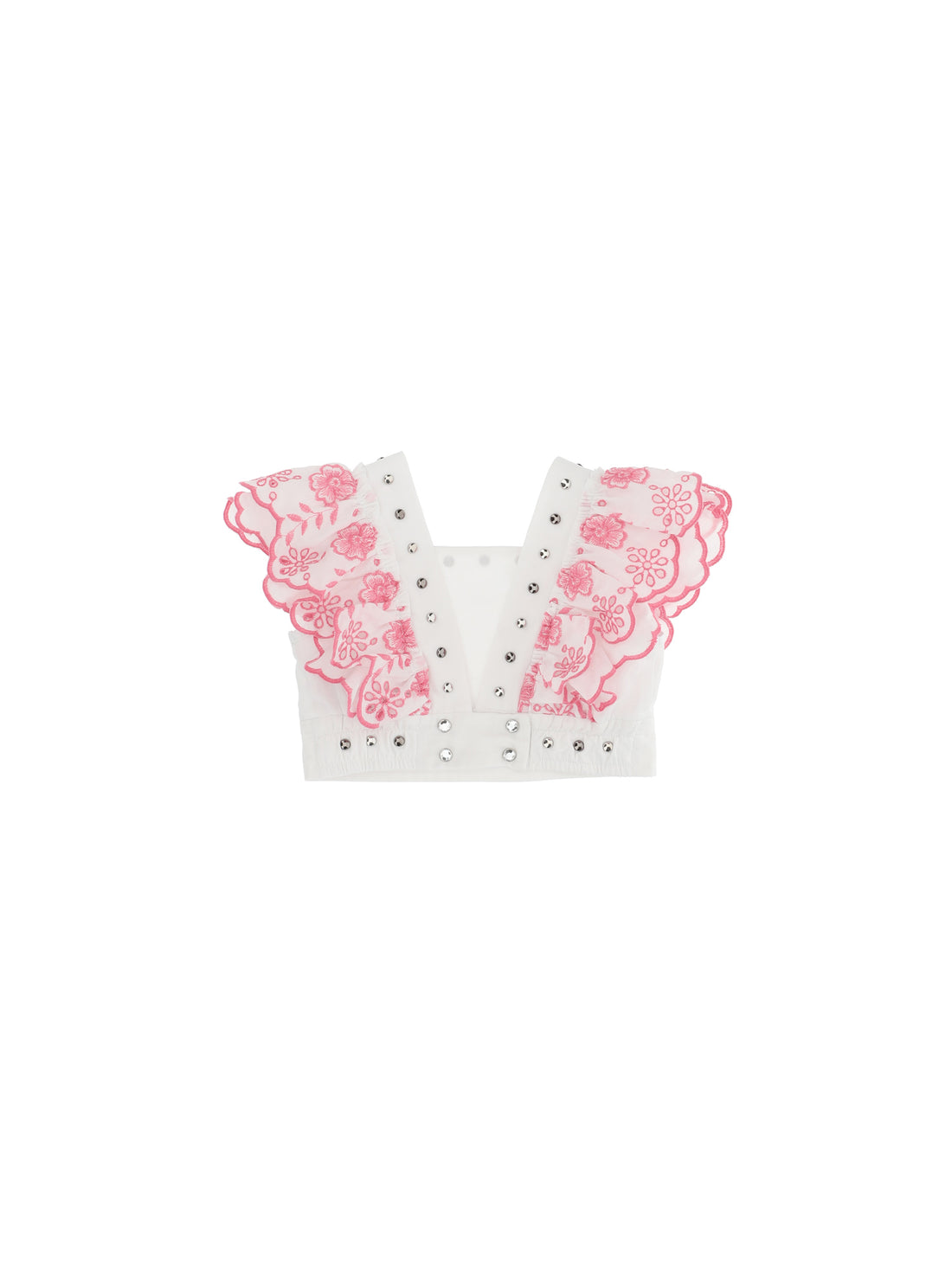 Monnalisa Broderie anglaise top with studs