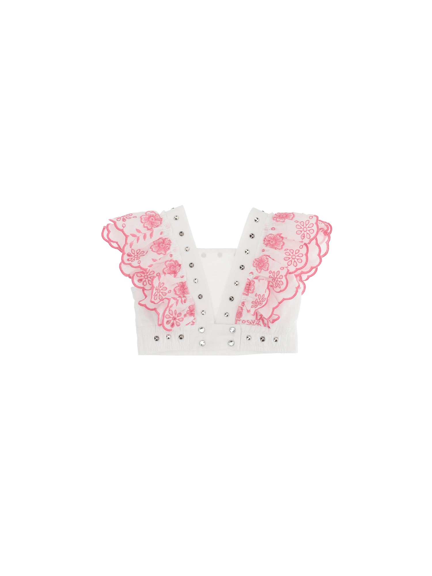 Broderie anglaise top with studs