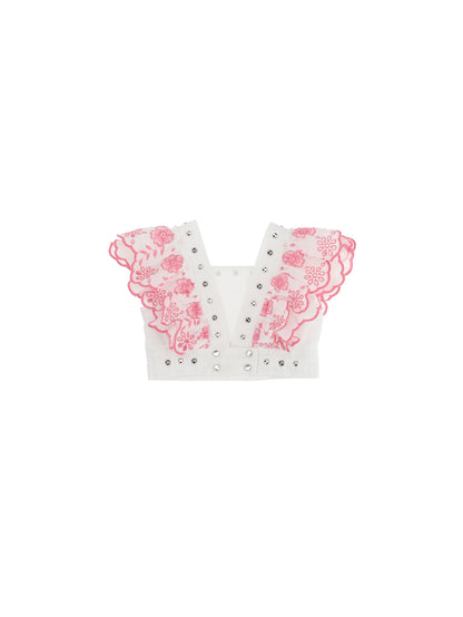 Broderie anglaise top with studs