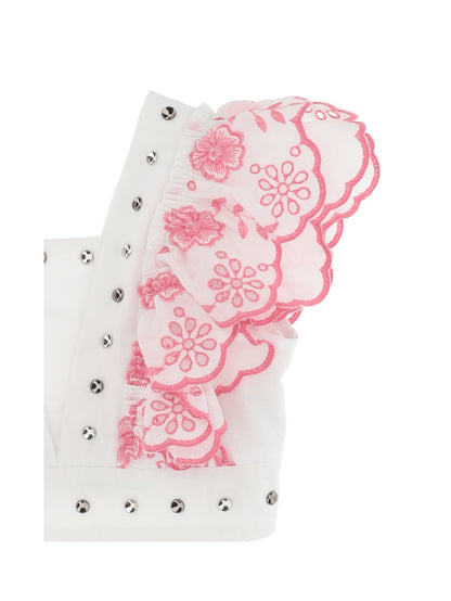 Broderie anglaise top with studs