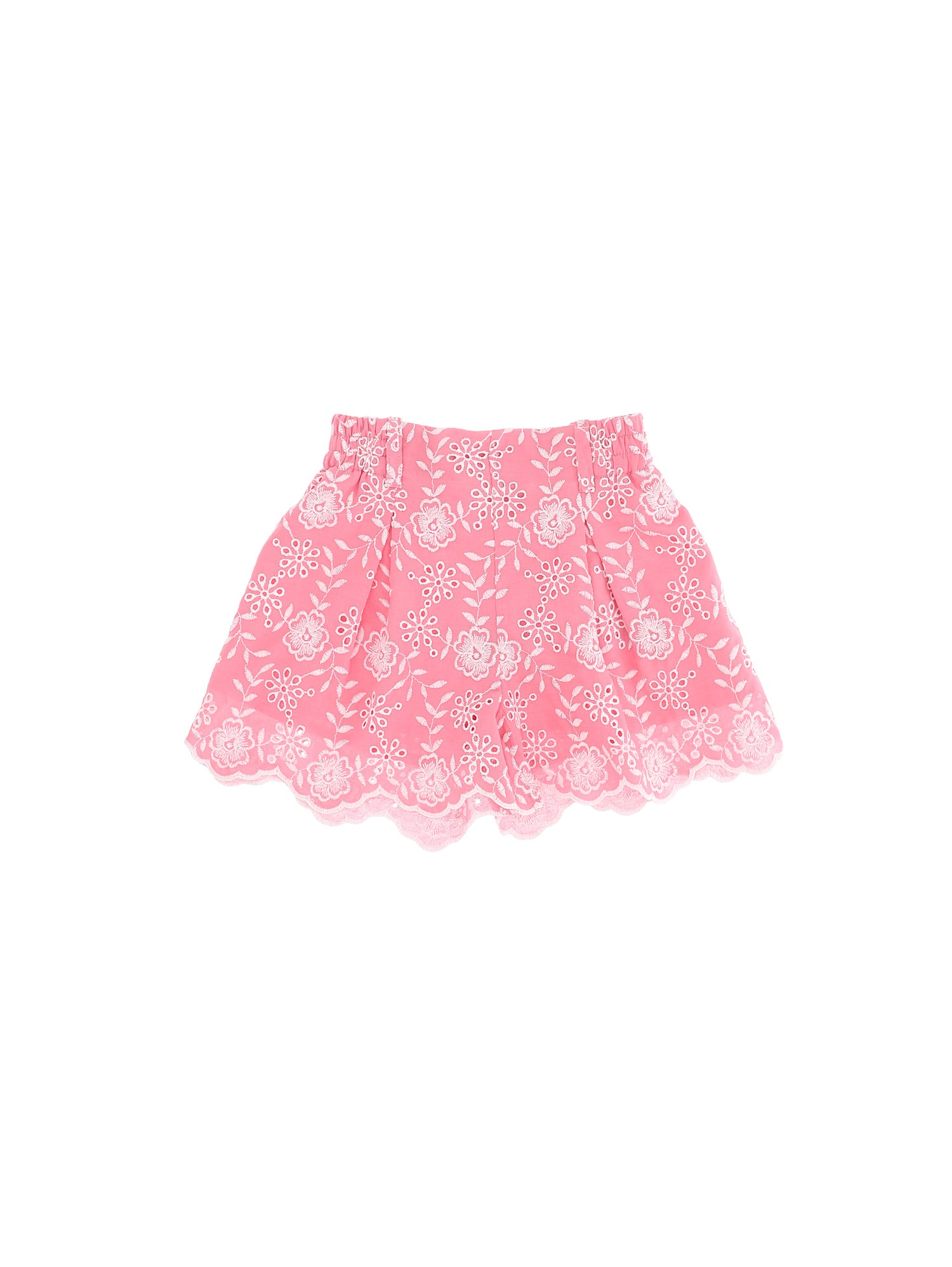 Broderie anglaise shorts with flowers