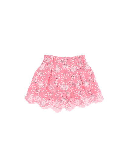 Broderie anglaise shorts with flowers