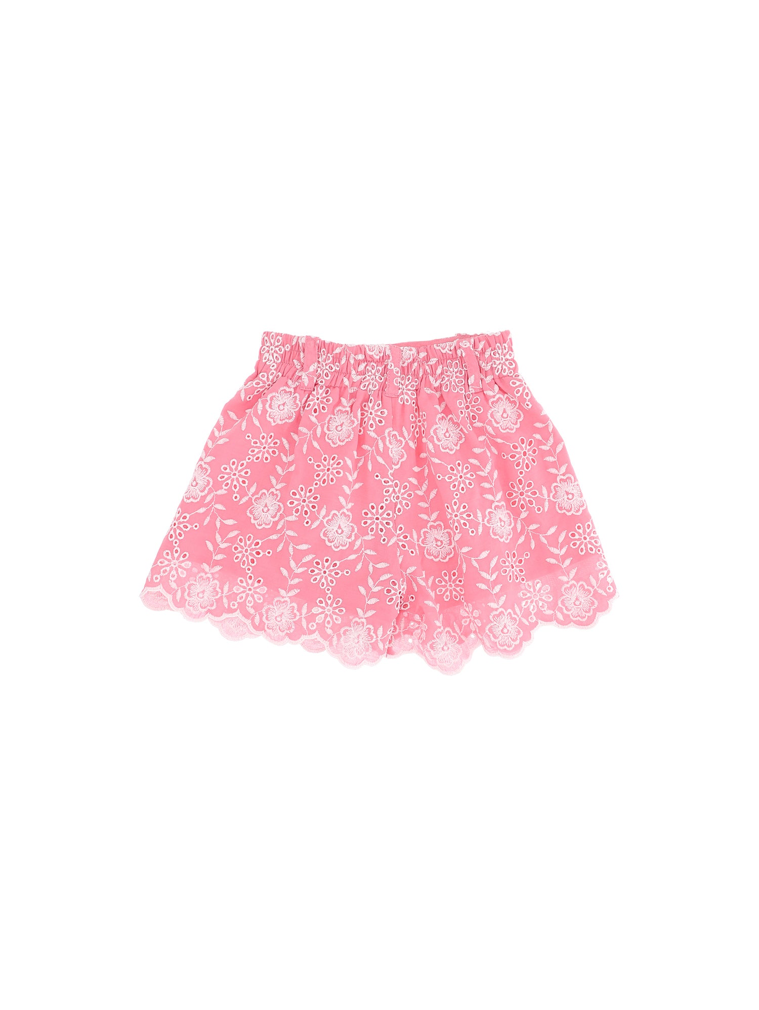 Broderie anglaise shorts with flowers
