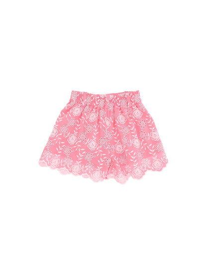 Broderie anglaise shorts with flowers