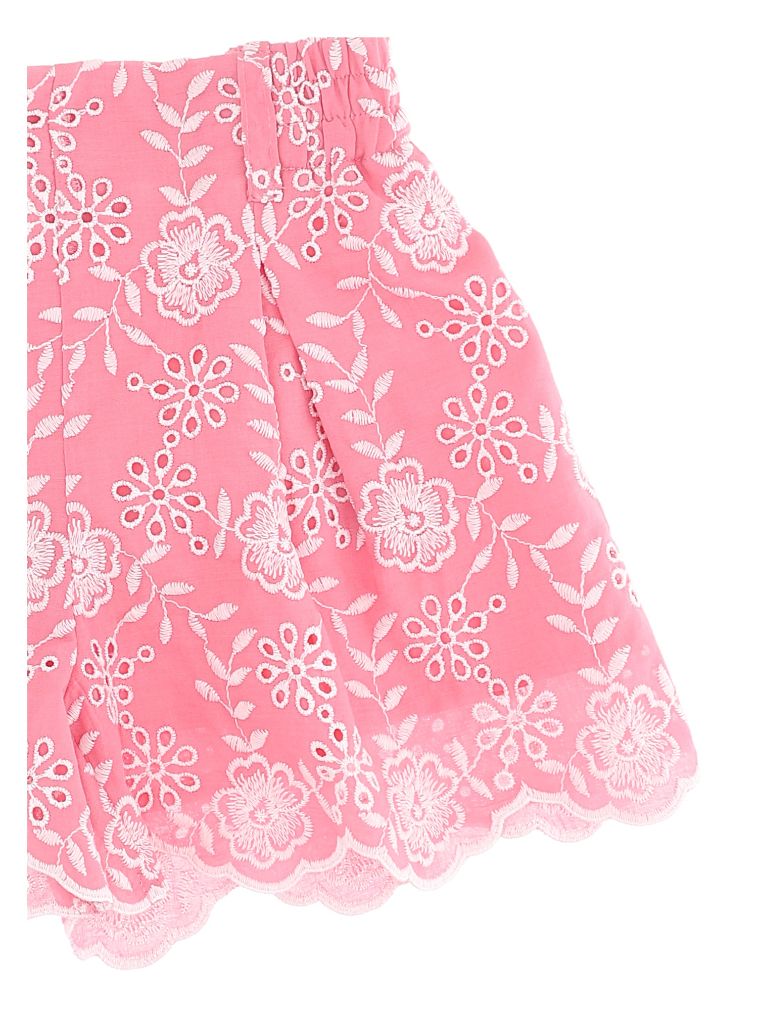 Broderie anglaise shorts with flowers