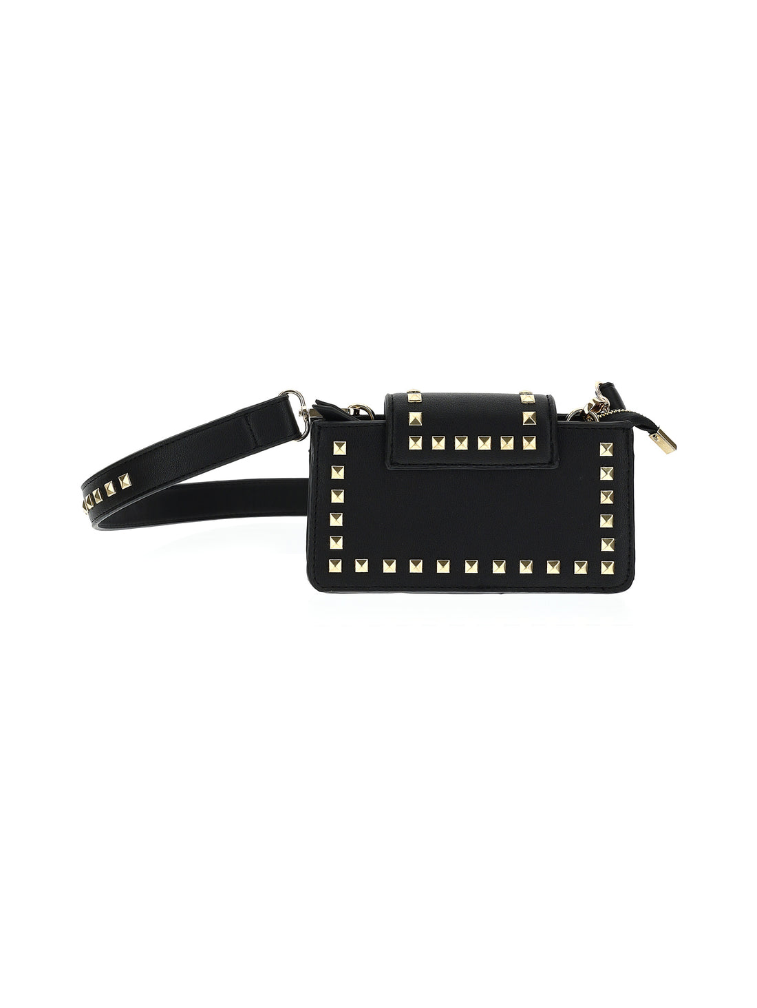 Coated Fabric shoulder bag with studs