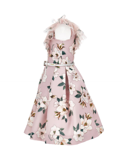 Monnalisa Chic Abito Scollo Volant Mikad