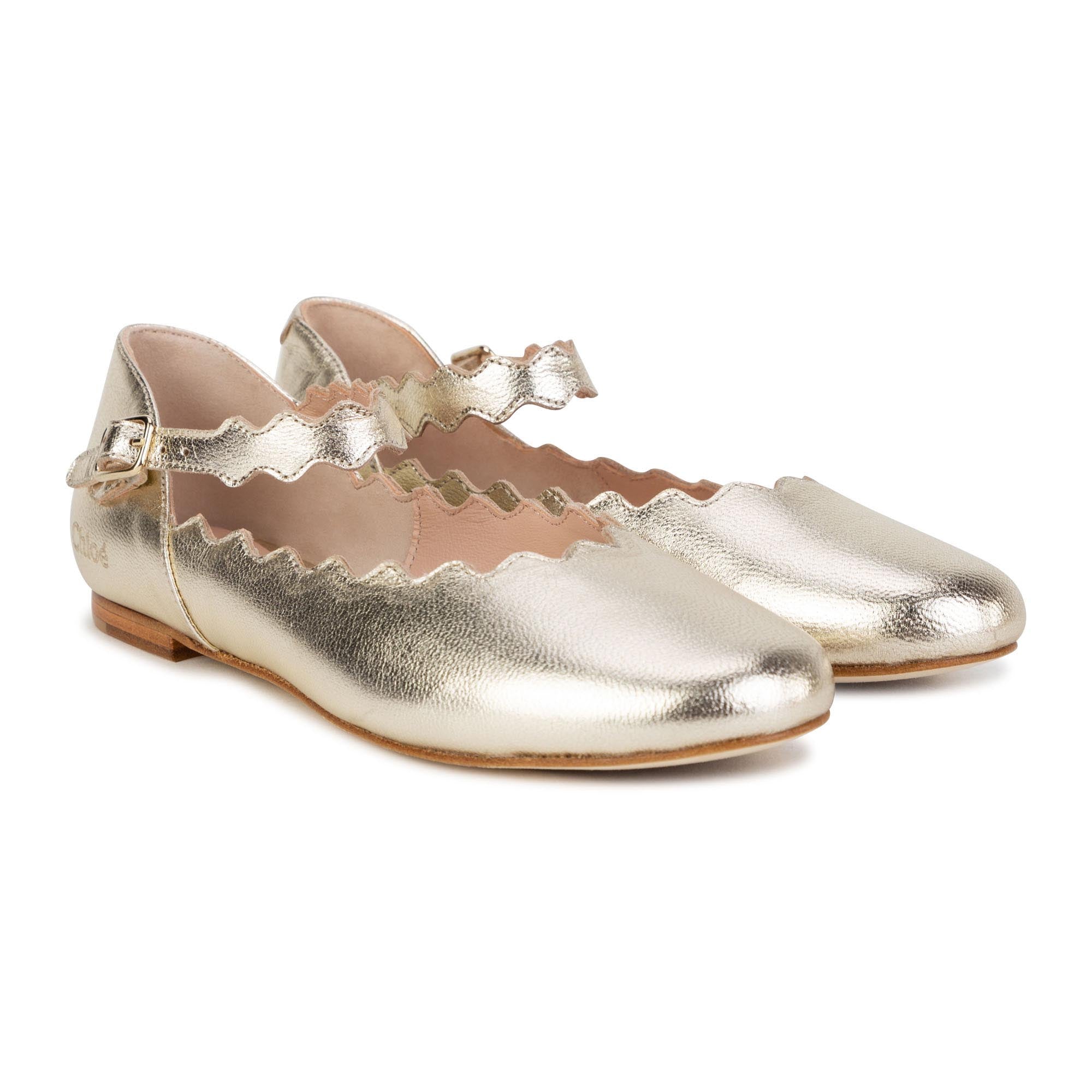 Chloe Light Gold Ballerina Shoes